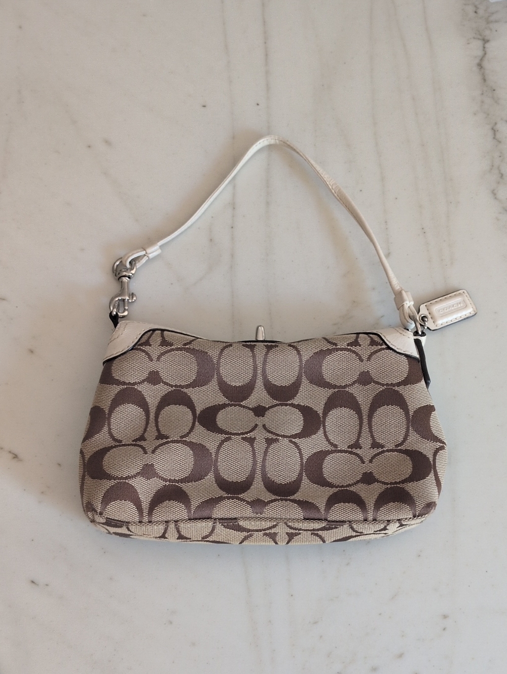 Coach Vintage Wristlet Bag in Beigei With Signature C